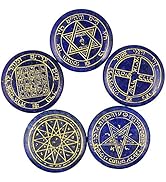Rockcloud Healing Crystal Lapis Lazuli Solomon Symbol Witches Rune Set Chakra Stones Palm Stone R...