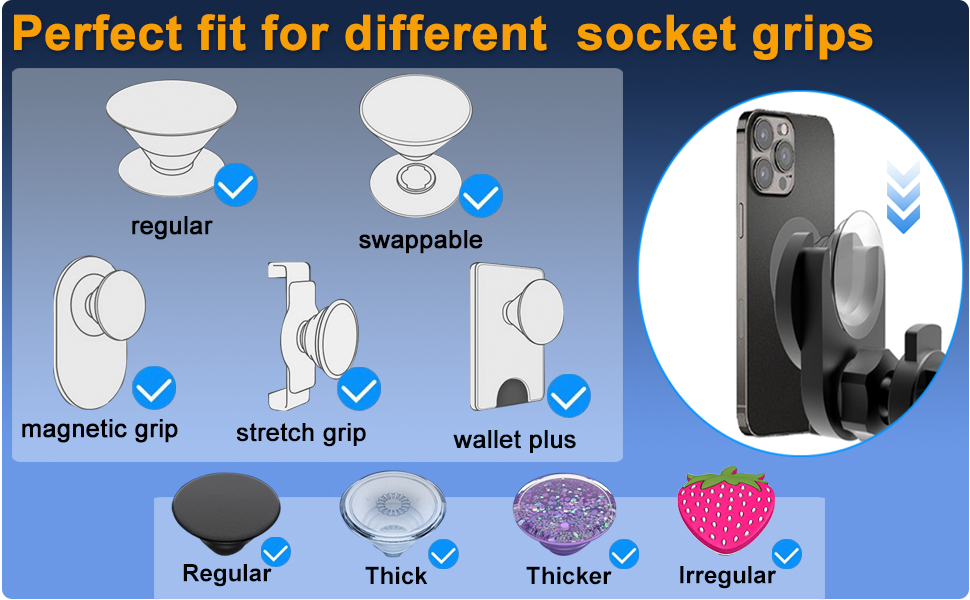 Car Phone Holder for Socket Mount, Air Vent Car Phone