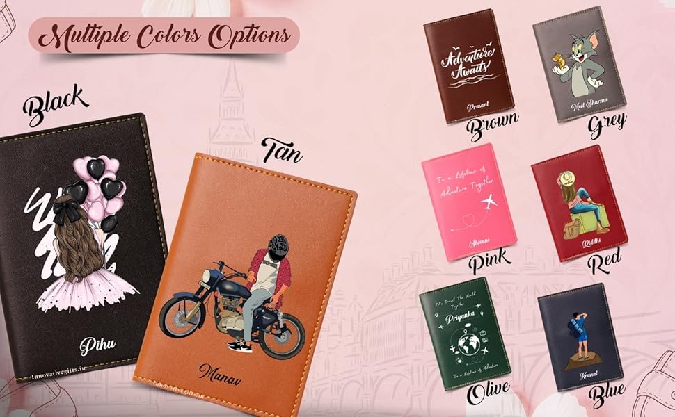 personalised name and charm passport cover