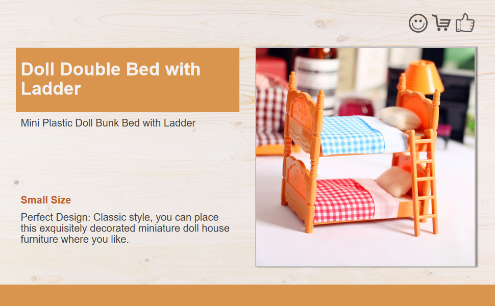 Doll Furniture for 6 inch Dolls, in Use Double Bed Large