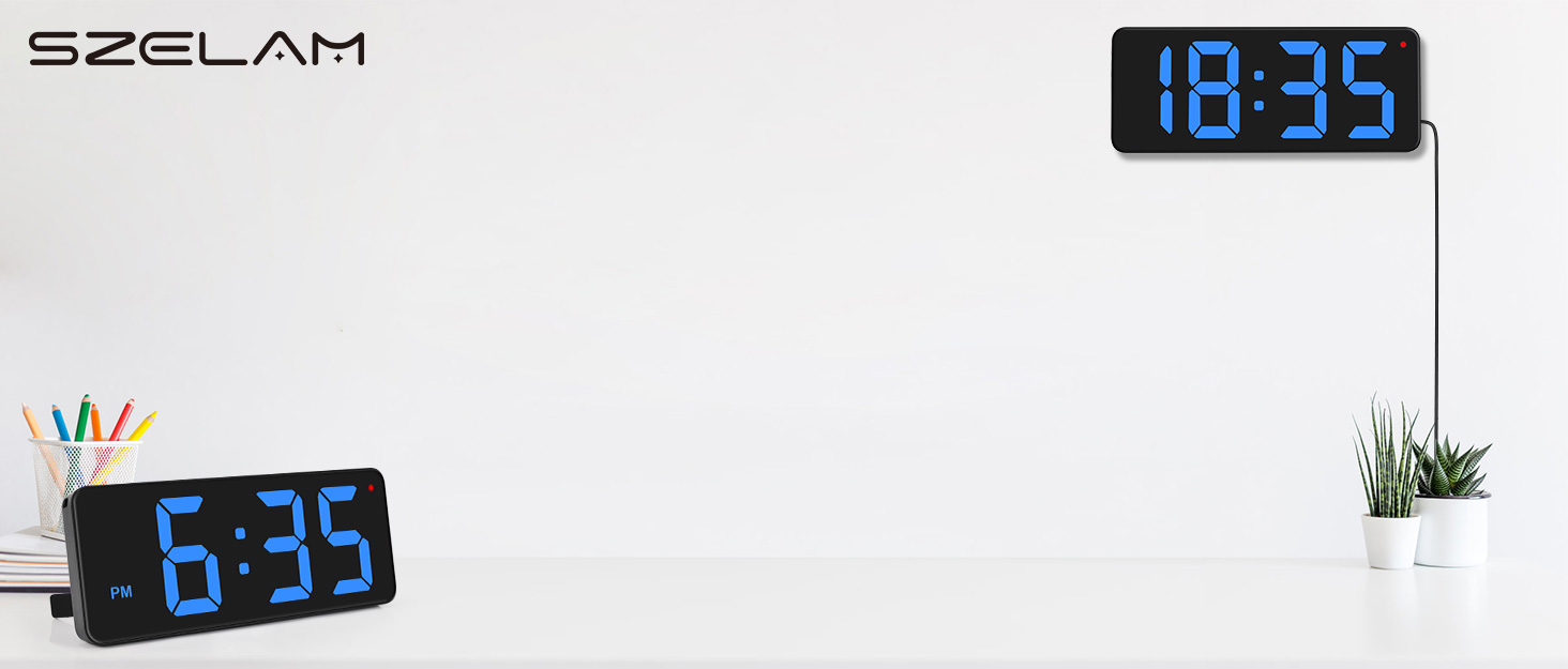 SZELAM LED Wall Clock Digital clock, Large Digital Wall Clock, Desk