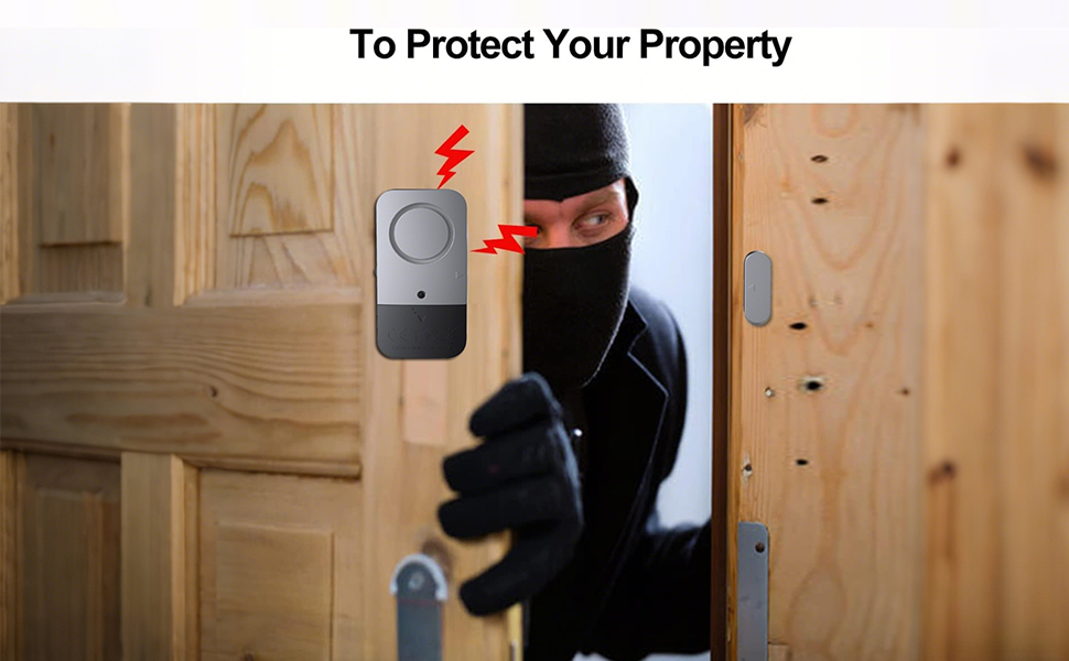 Portable Door Window Alarm, 120DB Door Alarms, Door Magnetic Strip Home Security Sensor