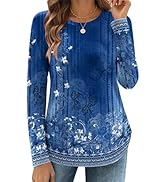 Zeagoo Long Sleeve Shirts for Women Crew Neck Casual Fall Fashion Blouses Basic Tunic Tops Dressy...
