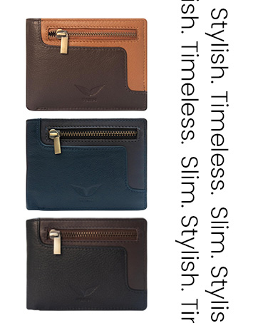 Bi-Fold Genuine Leather Hand Crafted Wallets with Zipper