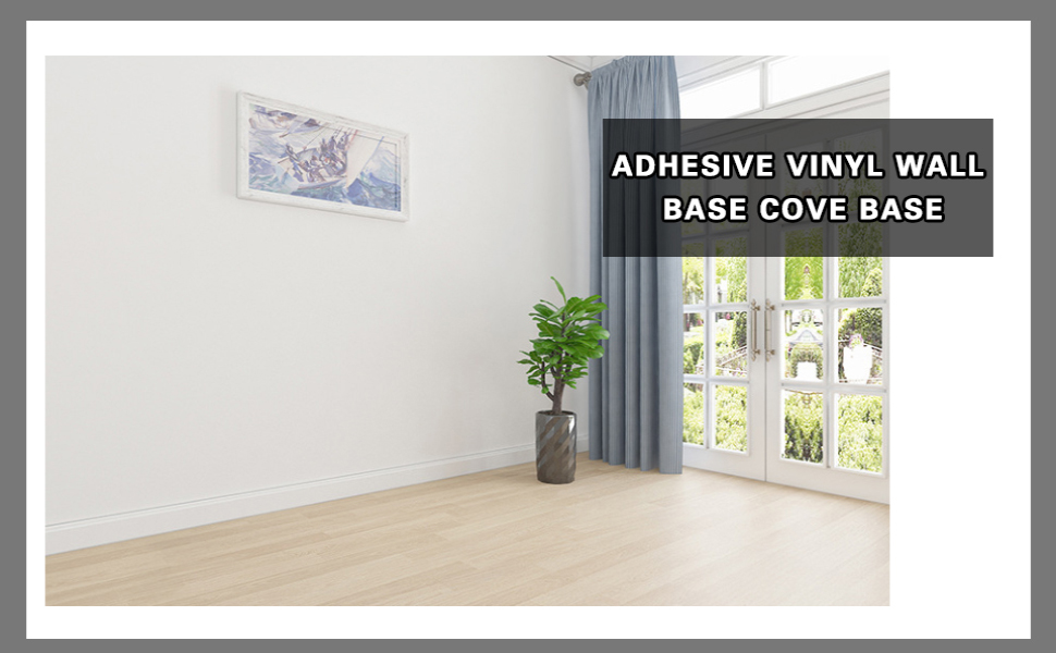 XTLGS 4Inch by 20Feet Dry Back Vinyl Wall BaseAdhesive Vinyl Wall Base Cove Base, Peel and