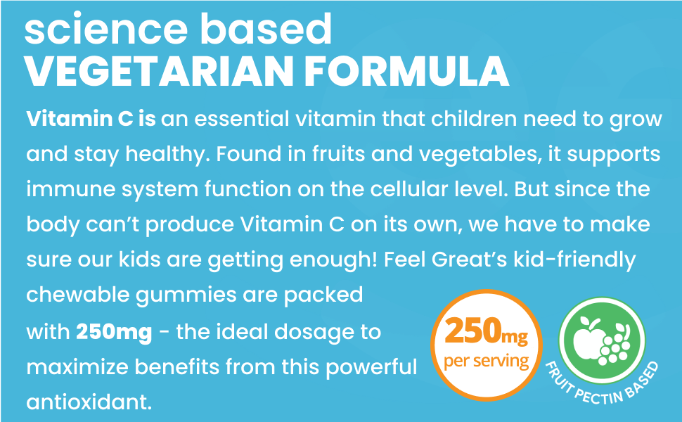 Kids Vitamin C Gummies Chewable Vitamin C for Immune