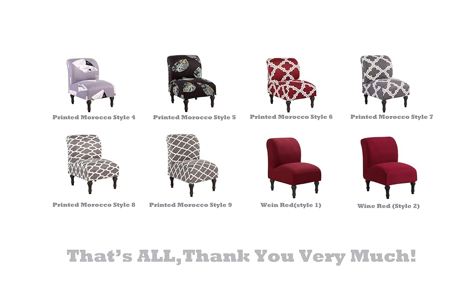 Rosnek Armless Chair Slipcover,Accent Chair Cover Floral