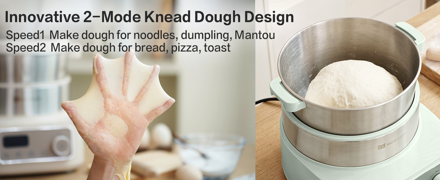 MOKKOM Electric Dough Maker with Proof Dough Function, Microcomputer Timing