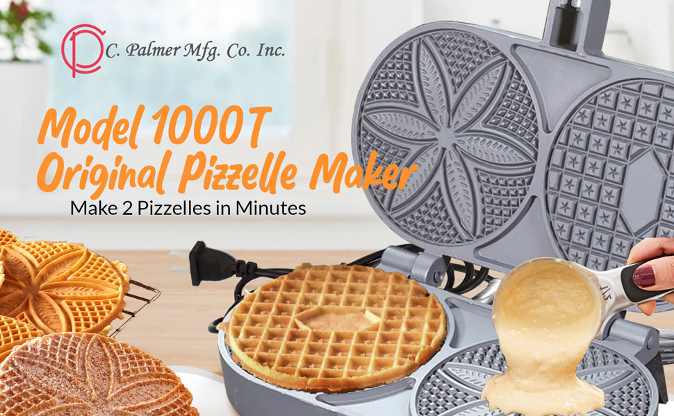C. Palmer NonStick Pizzelle Iron, Electric Pizelle Maker, American Made Pizelle