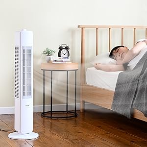 Amazon | [山善] 扇風機 タワーファン スリム リビング 左右自動