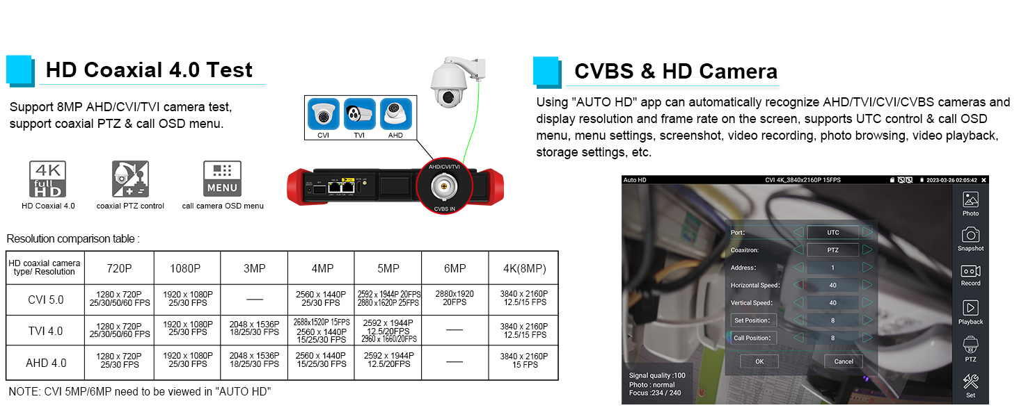 IP Camera Tester with POE CCTV tester IPC tester ip and analog camera tester