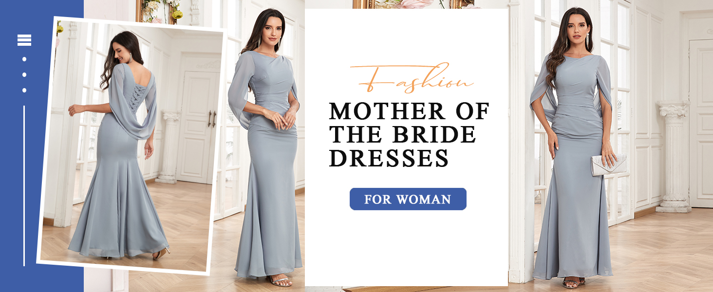 mermaid chiffon mother of the bride dresses for women