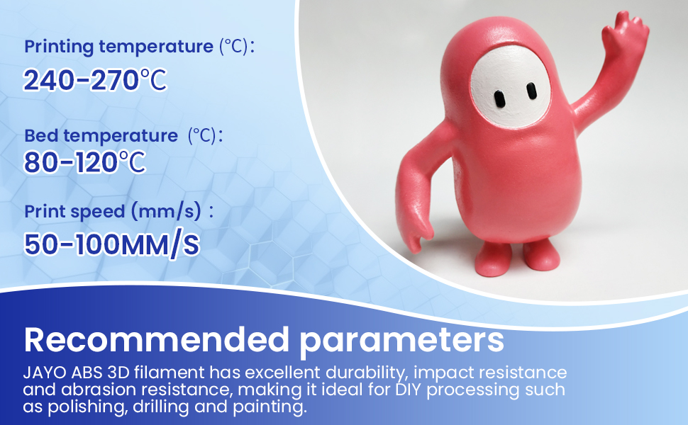 JAYO ABS 3D Printer Filament, Impact and Heat Resistant ABS