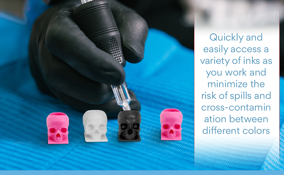 Saferly Skull Tattoo Ink Caps Cups for Tattooing