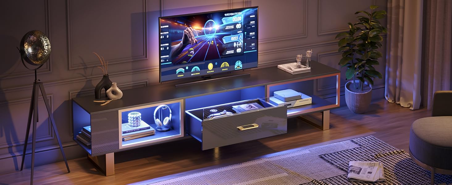Bestier テレビ台 テレビボード 幅178cm TV台 55/65/70/75/80型対応 耐荷重127kg AV機器対応 おしゃれ 鏡面仕様