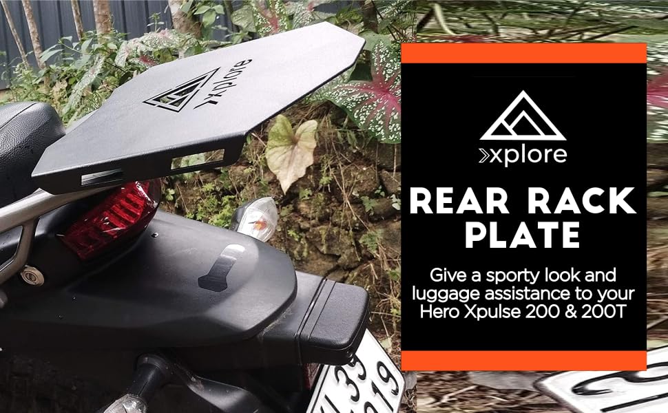 Explore Rear Rack Plate, Sporty Look Luggage Carrier for Hero Xpulse