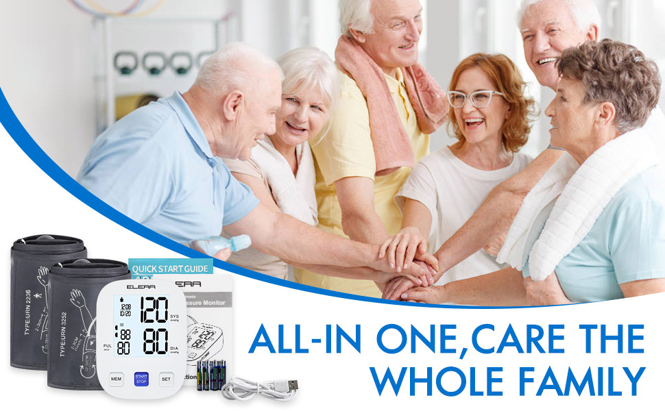 Blood Pressure Monitor with 2 Cuff, Elera Digital Automatic Upper Arm