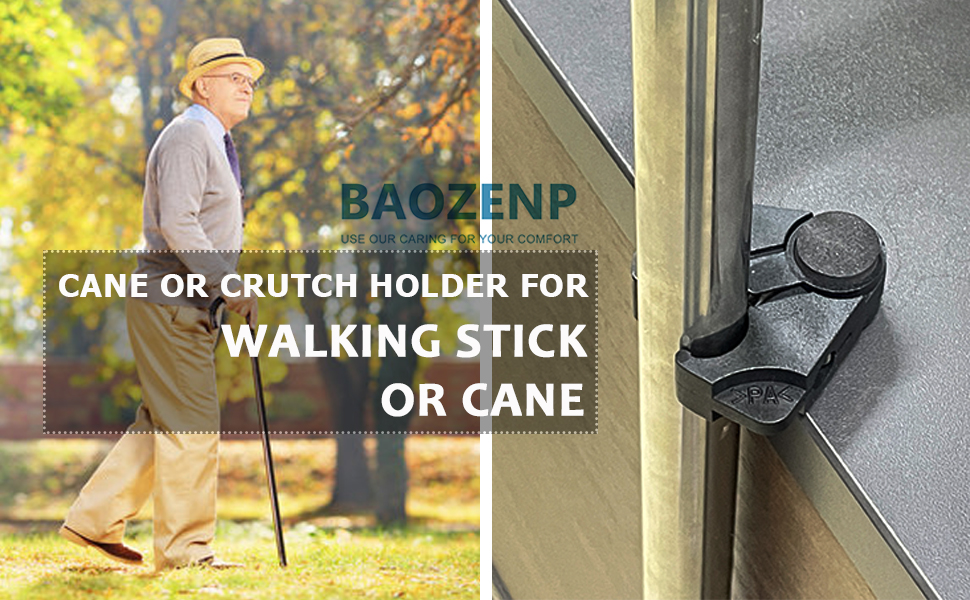 Elderly Walking Cane Holder Clip - Universal Crutches Stick Bracket Attach to Desk, Table