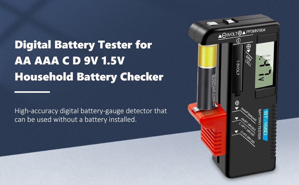 VOKTTA Digital Battery Tester Household Battery Checker for AA AAA C D