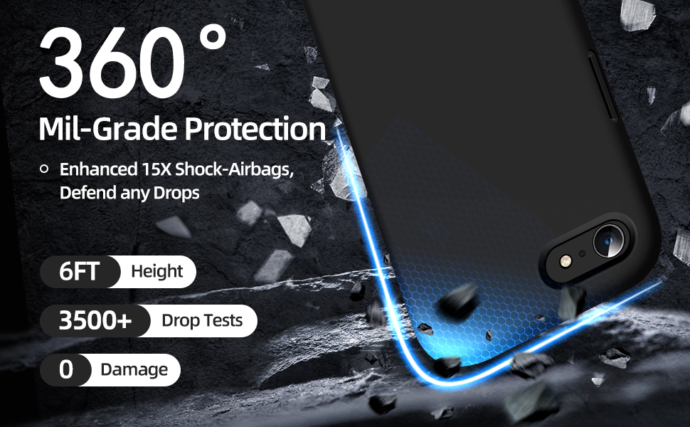 JTWIE [3 in 1 for iPhone SE Case 2022/2020,iPhone 7 8 Case with Screen Protector