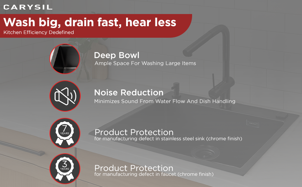 Stainless Steel Kitchen Sink; Durable Stainless Steel Sink