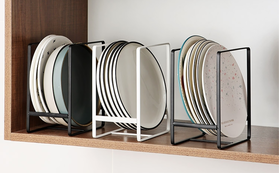 CHIVENIDO Plate Rack Organizer for 2 Pack Dish Organizer Rack