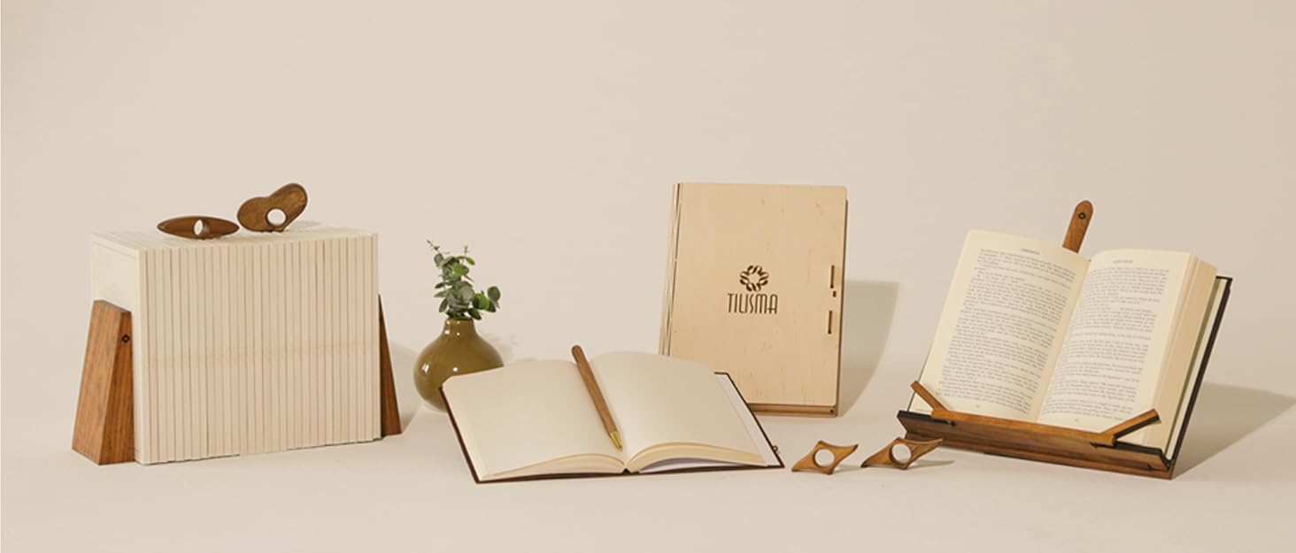 TILISMA Book Page Holder Handmade Natural Walnut Thumb Bookmark Novel Reading