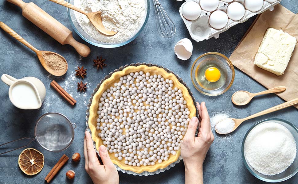 EIMMBD Ceramic Pie Weights Baking Beans 2.2 LB,10mm pie