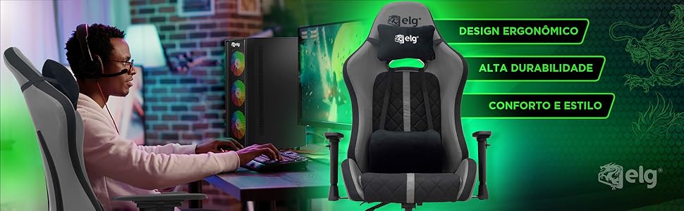Cadeira Gamer, Gamming, Games, Setup Gamer, ELG, CH35, Yazi