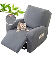 XINEAGE 4 Pieces Recliner Cover Stretch Jacquard Recliner Chair Covers Newest Design Soft Recline...