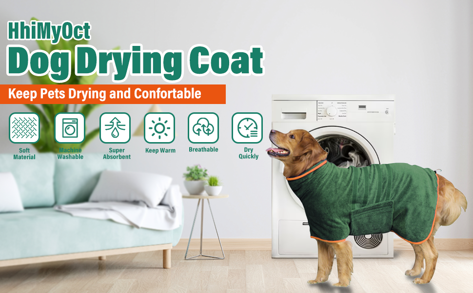 HhiMyOct Dog Drying Coat Fast Drying Dog Towel Robe