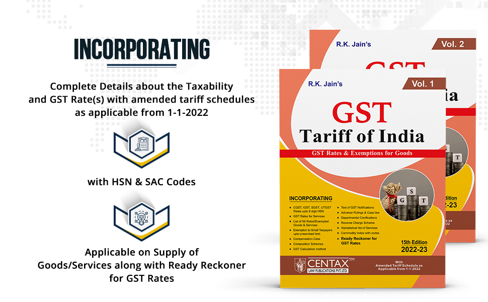 Buy R.K. Jain’s GST Tariff of India with GST Rates & Exemptions of