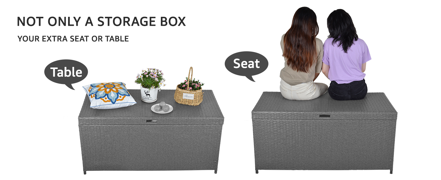 140 Gallon Outdoor Storage Box with Waterproof Inner