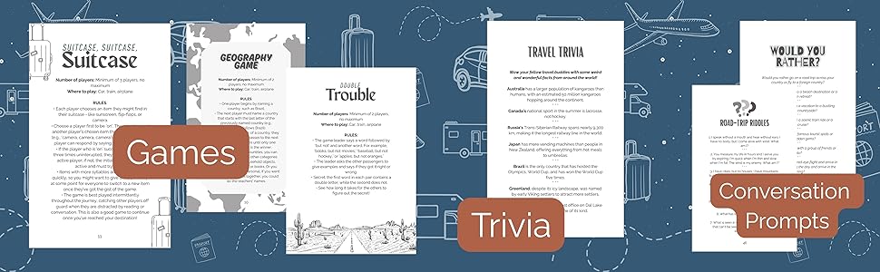 Travel Day Book for Grown ups to play together with freinds from their seats