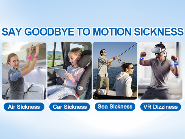 LYJEE 5 Pairs Motion Sickness Bands, Nausea Wristbands for Car Sickness,