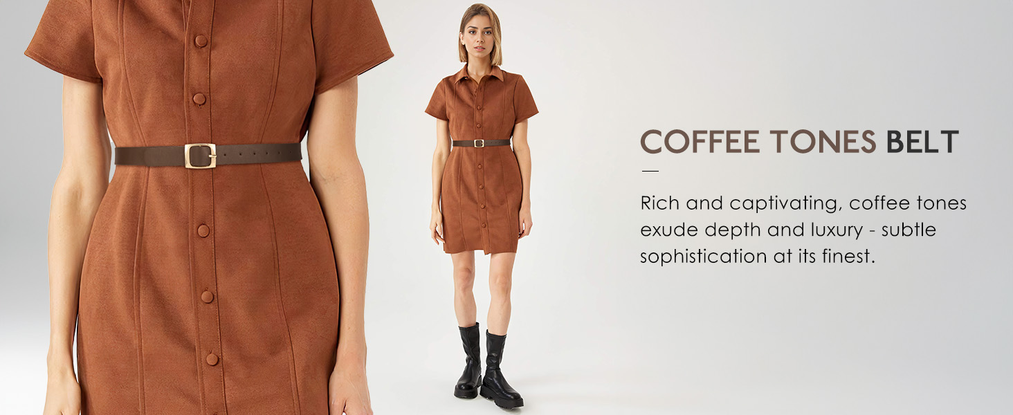 Women&#39;s Leather Belts for Jeans Dress Pants Black Brown Belts for Women Ladies Belts Gold Buckle