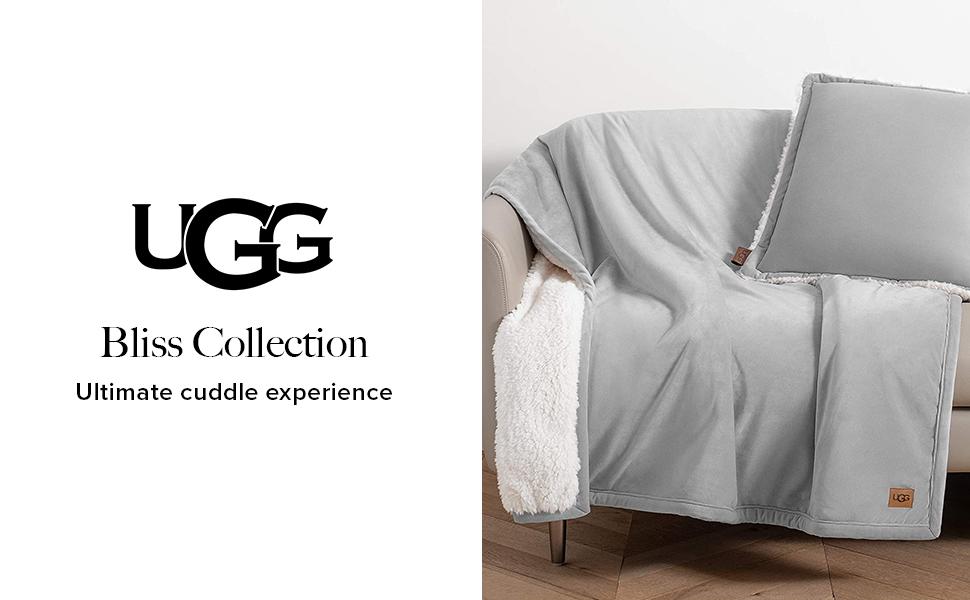 UGG Bliss Sherpa Throw Blanket Plush Oversized Reversible