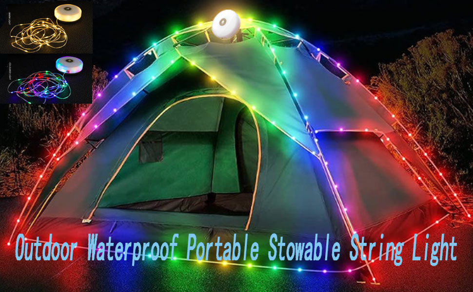 HOPASRISEE Warmyard Outdoor Waterproof Portable Stowable String Light, Warmyard Camping String
