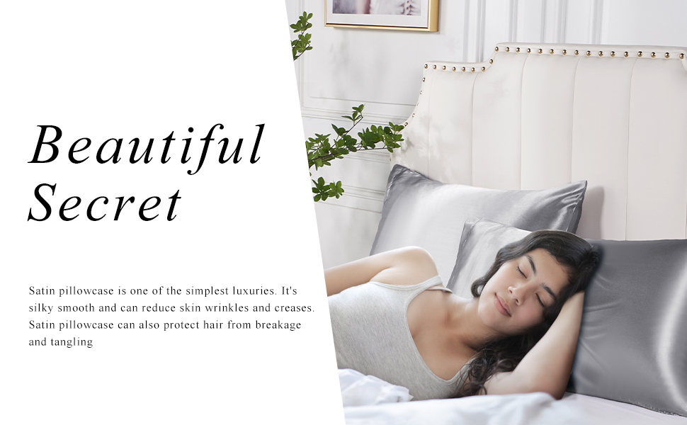LXMGED Satin Silk Pillowcases for Skin and Hair,Set of 2