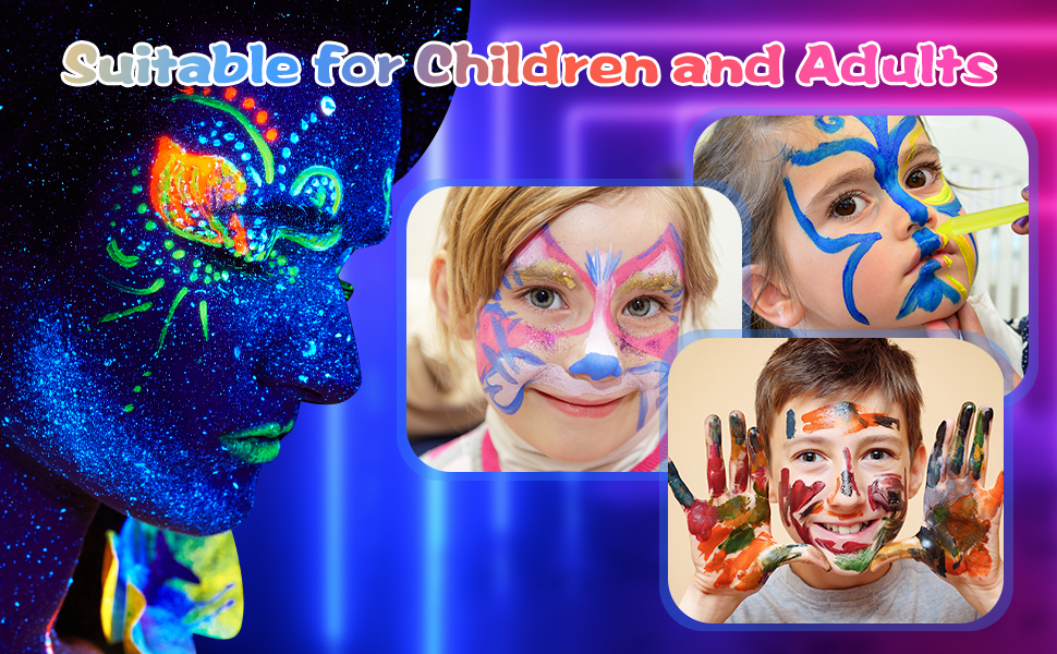 18 Pack Glow in The Dark Paint, Glow in The Dark Face Body