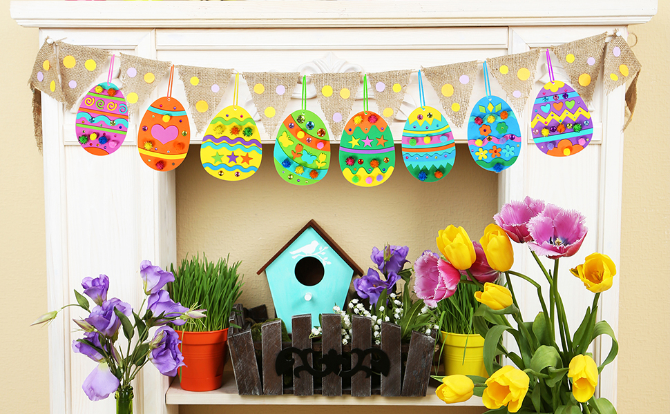 Winlyn 32 Sets Easter Egg Ornaments Decoration DIY Easter