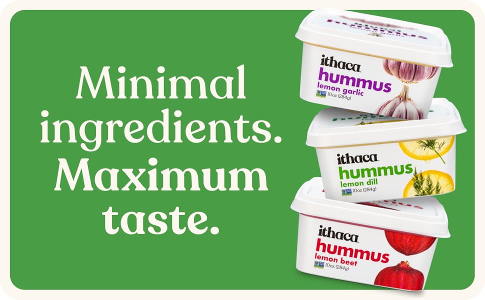 Ithaca Lemon Garlic Hummus, NonGMO, Minimal Ingredients