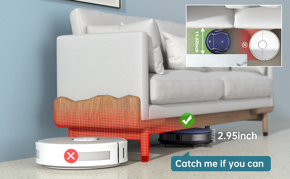 OKP K2 Robot Vacuums, 1800Pa Strong Suction, 100Mins Run time, Works