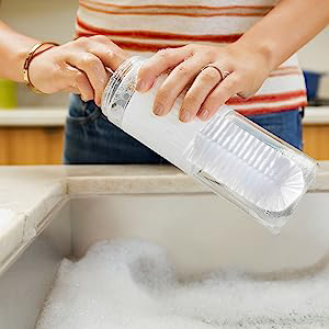 Baby Bottle Cleaning Brush with Sponge and Scrubber - Blue - 3-Pack