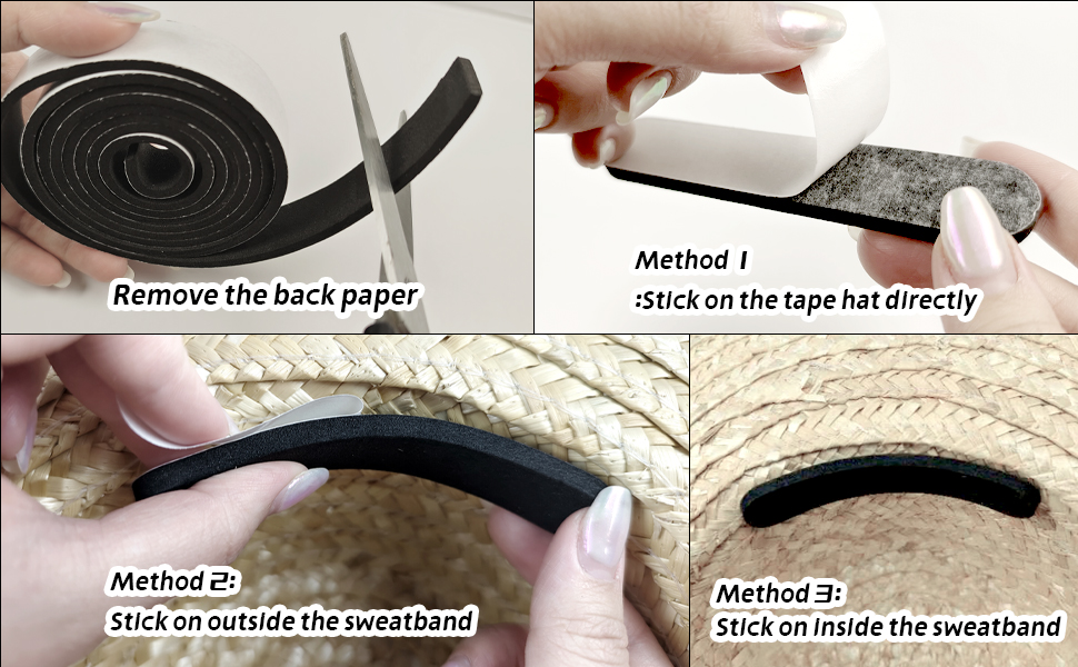 Liubeili 31pieces Hat Size Reducer, Hat Size Tape, Hat Reducer Inserts Tape Self Adhesive Foam