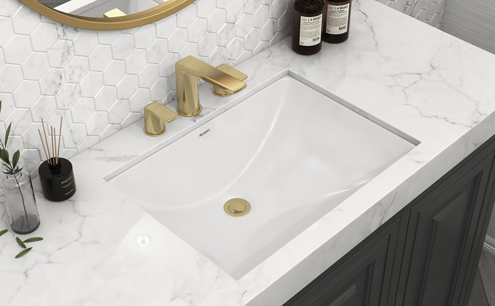 Ruvati 21 x 14 inch Undermount Bathroom Sink - White