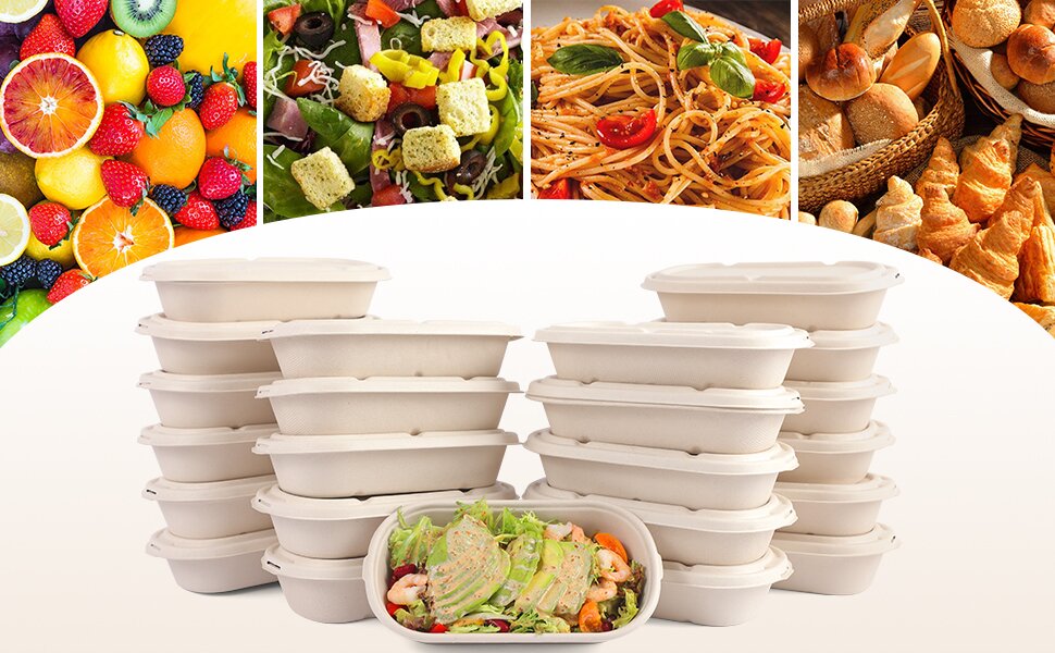 Disposable salad bowl with lid