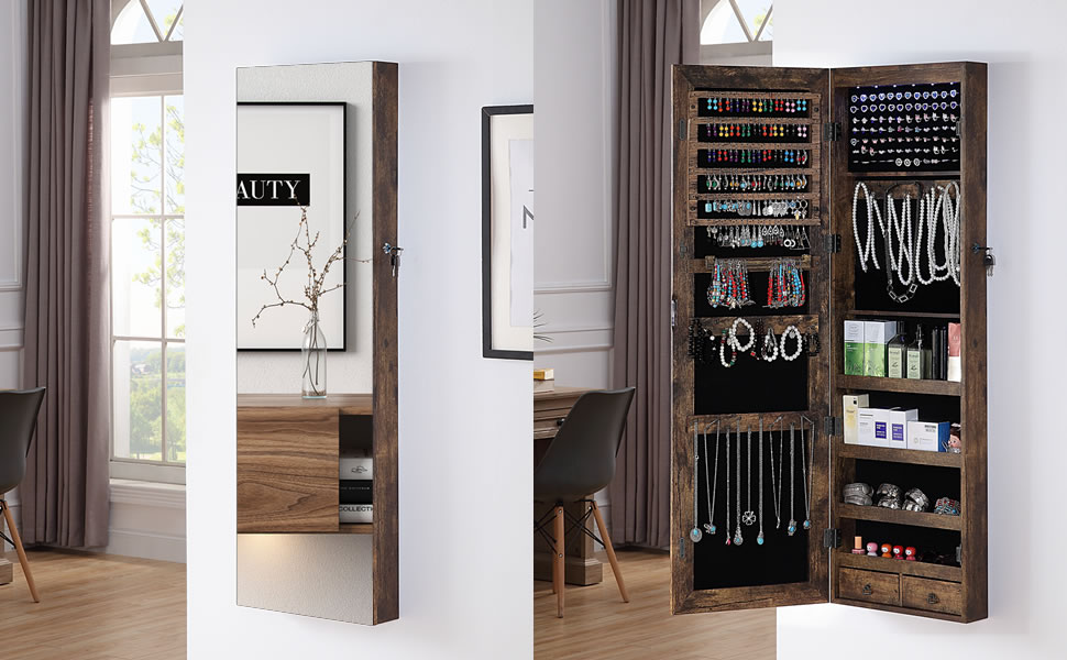 GISSAR Full Length Mirror Jewelry 6 LEDs Jewelry