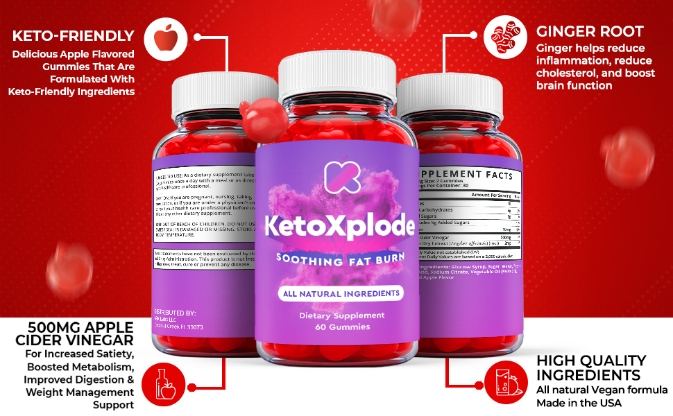 (2 Pack) KetoXplode Gummies KetoXplode ACV Gummies, Keto