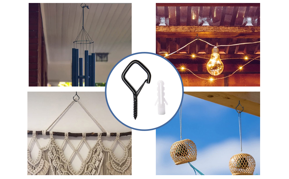 Mriuuod 60 Pack Screwin Square Snap Hanging Hook, Small